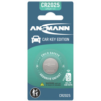 Ansmann CR2025 - Pila a bottone al litio per chiave auto Blister da 1 pezzo, Batteria argento