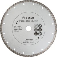 Bosch 2607019483 Disco per tagliare, Lama Disco per tagliare, Mattone, Cemento, Granito, Pietra naturale, 23 cm, Bosch, 2,22 cm, 2,6 mm