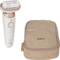 Braun Silk-épil 9 BR2-225328 epilatore 40 pinzette Grigio, Bianco bianco/Oro rosè, Grigio, Bianco, 40 pinzette, MicroGrip, Ascella, Dietro la coscia, Bikini, Avancoscia, Esterno coscia, Esterno degli arti superiori, 0,5 mm, Batteria