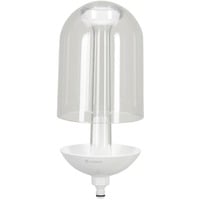 GARDENA ClickUp! mangiatoia per uccello Trasparente, Bianco Acrilico, Contenitore Trasparente, Bianco, Acrilico, 152 mm, 152 mm, 350 mm