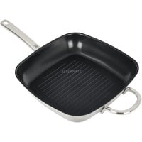WMF 0748446021 Bistecchiera Quadrato, Padella accaio/antracite, Quadrato, Bistecchiera, Acciaio inox, CeraProtect, 400 °C, Acciaio inox