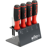 Wiha Cacciavite con porta punte SoftFinish, 1/4" Nero/Rosso