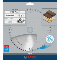 Bosch 2 608 837 711 lama circolare 19 cm 1 pz, Lama per sega In legno duro, Legno dolce, 19 cm, 3 cm, 1,1 mm, 7900 Giri/min, 1,6 mm