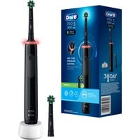 Braun Pro 3 Spazzolino Elettrico Ricaricabile Nero Pro3 3000, 2 Testine, 1 Spazzolino, Spazzolino da denti elettrico Nero, 2 Testine, 1 Spazzolino, Adulto, Spazzolino rotante-oscillante, Cura quotidiana, Sensibile, Sbiancante, Nero, 2 min, Nero
