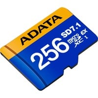 ADATA UD256GEX3L1-C memoria flash 256 GB MicroSDXC UHS-II, Scheda di memoria blu/Giallo, 256 GB, MicroSDXC, UHS-II, 800 MB/s, 700 MB/s, Class 3 (U3)