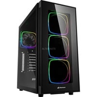 Sharkoon TG6 RGB Midi Tower Nero, Chassis Tower Nero, Midi Tower, PC, Nero, ATX, micro ATX, Mini-ITX, 16,5 cm, 40 cm
