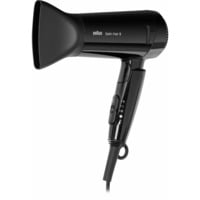 Braun Satin Hair 3 HD350 asciuga capelli 1600 W Nero, Asciugacapelli Nero, Nero, Monocromatico, Gancio per appendere, Tiro a effetto, 1600 W, 1 pz