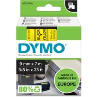 Dymo D1 etichette originali | Rotolo da 9 mm x 7 m | stampa nera su giallo | etichette autoadesive per etichettatrice LabelManager | 1 Pezzo, Nastro di scrittura Nero su giallo, Poliestere, Belgio, -18 - 90 °C, DYMO, LabelManager, LabelWriter 450 DUO
