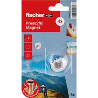 fischer Press2fix artiglio magnetico 4 pezzi, Gancio argento