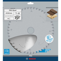 Bosch 2 608 837 734 lama circolare 25,4 cm 1 pz, Lama per sega In legno duro, Legno dolce, 25,4 cm, 3 cm, 1,6 mm, 6000 Giri/min, 2,2 mm