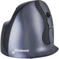 Evoluent Evoluent D mouse Ufficio Mano destra RF Wireless Laser 3200 DPI Nero/Argento, Mano destra, Design verticale, Laser, RF Wireless, 3200 DPI, Nero, Grigio, Argento