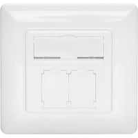 Digitus Piastra frontale + telaio di montaggio per multimedia/Keystone, Pannello frontale bianco