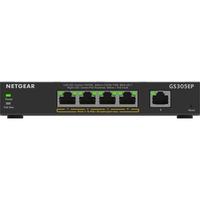 Netgear GS305EP Gestito L2/L3 Gigabit Ethernet (10/100/1000) Supporto Power over Ethernet (PoE) Nero, Interruttore Nero, Gestito, L2/L3, Gigabit Ethernet (10/100/1000), Full duplex, Supporto Power over Ethernet (PoE)