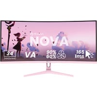 Arozzi Nova 34T2K165, Monitor di gioco fucsia