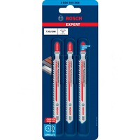 Bosch 2 608 900 566 lama per sega a gattuccio, sega a traforo e sega universale Lama per seghetto alternativo Carburo 3 pz Lama per seghetto alternativo, Plastica, Carburo, Grigio, 3,3 mm, 6,5 cm