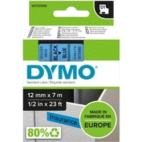 Dymo D1 etichette originali | 12 mm x 7 mm | stampa nera su blu | etichette autoadesive per etichettatrice LabelManager | 1 Pezzo, Nastro di scrittura Nero su blu, Poliestere, Belgio, -18 - 90 °C, DYMO, LabelManager, LabelWriter 450 DUO