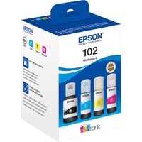 Epson 102 EcoTank 4-colour Multipack, Inchiostro Originale, Nero, Ciano, Magenta, Giallo, Epson, EcoTank ET-4750 Unlimited EcoTank ET-4750 EcoTank ET-3750 Unlimited EcoTank ET-3750 EcoTank..., 127 ml, 70 ml