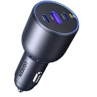 UGREEN 130W 3-Port Fast Car Char gray Cuffie, Computer portatile, Telefono cellulare, Computer portatile, Power bank, Telefono Grigio Accendisigari Auto, Caricabatterie Nero/Blu, Auto, Accendisigari, Grigio