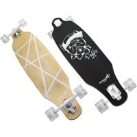 Muuwmi Lights Longboard GLOW ABEC 7 Pablo, Skateboard Nero/Verde