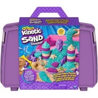 Spin Master Kinetic Sand, set di gioco Castello della sirena, 934 g di sabbia da gioco Shimmer (viola neon, verde acqua luccicante e sabbia della spiaggia), sabbiera pieghevole riutilizzabile e attrezzi, giocattoli sensoriali per bambini da 3 anni in su 
