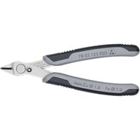 KNIPEX 78 03 125 ESD Side-cutting pliers pinza, Pinze per elettronica grigio, Side-cutting pliers, Acciaio inossidabile, Acciaio, Plastica, Nero/Grigio, 12,5 cm, 55 g
