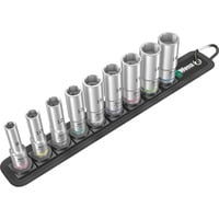 Wera 05004545001 bussola e set di bussole, chiave combinata   Nero, Set di bussole, 3/8", Metrico, 9 testina/e, 8,10,12,13,15,16,17,18,19 mm, 320 mm