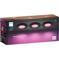 Philips Hue Hue White & Color Ambiance Slim lampada da incasso 90 mm, Luce LED Nero