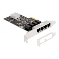 DeLOCK PCIe x4 a 4 x RJ45 Gbit, Scheda di rete 