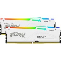 Kingston FURY FURY Beast 32 GB 5200 MT/s DDR5 CL40 DIMM (Kit da 2 moduli) White RGB XMP, Memoria bianco, 32 GB, 2 x 16 GB, DDR5, 288-pin DIMM
