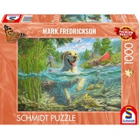 Schmidt Spiele Mark Fredrickson: Amore per i cani - Labrador giallo a caccia di pesci, Puzzle 