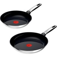 Tefal Set di padelle acciaio inox Emotion, 2 pezzi Nero/in acciaio inox