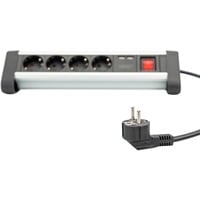 Digitus DA-70614 prolunghe e multiple 1,5 m 4 presa(e) AC Interno Nero, Argento, Ciabatta argento/Nero, 1,5 m, 4 presa(e) AC, Interno, Tipo E/F, Tipo F, Nero, Argento