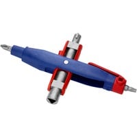 KNIPEX Chiave per armadio di comando con perno, chiave combinata   blu/Rosso