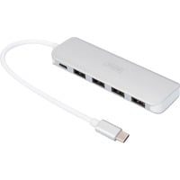 Digitus Hub USB Type-C™ a 4 porte (USB 3.0) + PD argento