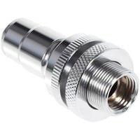 Alphacool ES Schnellverschluss BLH1A PushIn Femmina IG con pressacavo, Connessione cromo/nero (opaco)