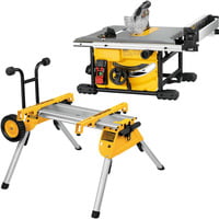 DEWALT Sega circolare da banco DWE7485RS, 210mm, con supporto, Sega circolare da tavolo giallo/Nero