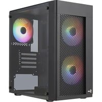 Aerocool Hexform Mini Tower Nero, Chassis Tower Nero, Mini Tower, PC, Nero, micro ATX, Mini-ITX, ABS, SPCC, Indietro, Frontale
