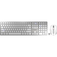 CHERRY DW 9100 SLIM tastiera Mouse incluso Universale RF senza fili + Bluetooth QWERTY Inglese US Argento, Set desktop bianco/Argento, Wireless, RF senza fili + Bluetooth, QWERTY, Argento, Mouse incluso