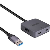 Lindy Hub USB 3.0 a 4 porte grigio/Nero
