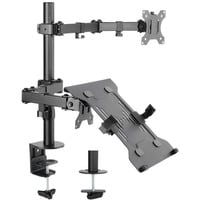 goobay Supporto per monitor con braccio per laptop Flex, Base per monitor Nero