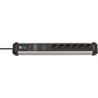 Brennenstuhl Multipresa Premium-Protect-Line 6 vie, Ciabatta Nero/alluminio