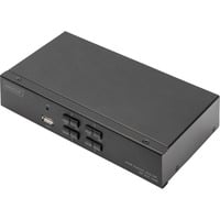 Digitus KVM Switch DisplayPort 4x1, Switch KVM Nero