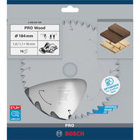 Bosch 2 608 837 697 lama circolare 18,4 cm 1 pz, Lama per sega In legno duro, Legno dolce, 18,4 cm, 1,6 cm, 1,1 mm, 7900 Giri/min, 1,6 mm