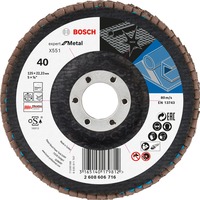 Bosch Disco lamellare X551 Expert per metallo, Ø 125mm, K40, Mola abrasiva 