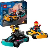 LEGO City 60400 Go-Kart e Piloti, Modellini da Costruire di Mini Go Kart da Corsa, Veicoli Giocattolo per Bambini di 5+ Anni, Giochi di costruzione Modellini da Costruire di Mini Go Kart da Corsa, Veicoli Giocattolo per Bambini di 5+ Anni, Set da costruzione, 5 anno/i, Plastica, 99 pz, 130 g