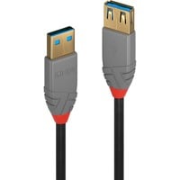 Lindy 36763 cavo USB USB 3.2 Gen 1 (3.1 Gen 1) 3 m USB A 5 Gbit/s Nero, Cavo di prolunga Nero/grigio, 3 m, USB A, USB A, USB 3.2 Gen 1 (3.1 Gen 1), 5 Gbit/s, Nero