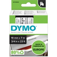 Dymo D1 etichette originali | 19 mm x 7 mm | stampa nera su trasparente | etichette autoadesive per etichettatrice LabelManager | 1 Pezzo, Nastro di scrittura Nero trasparente, Poliestere, Belgio, -18 - 90 °C, DYMO, LabelManager, LabelWriter 450 DUO