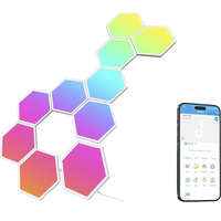 Govee Glide Hexa ProLight Panels confezione da 10, Luce LED bianco, Lampada a parete intelligente, Wi-Fi/Bluetooth, Multicolore, LED, Multi, 72 W