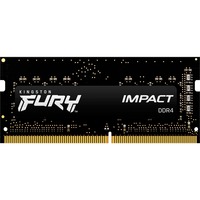 Kingston FURY FURY 8GB 3200MT/s DDR4 CL20 SODIMM Impact, Memoria Nero, 8 GB, 1 x 8 GB, DDR4, 260-pin SO-DIMM, Nero