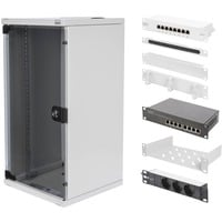 Digitus Set di rete 254 mm (10") - 12U, 312 x 300 mm (Largh. x Prof.), IT armadio grigio chiaro, 312 x 300 mm (Largh. x Prof.), Rack indipendenti, 12U, 30 kg, Lucchetti, Griglie, Grigio